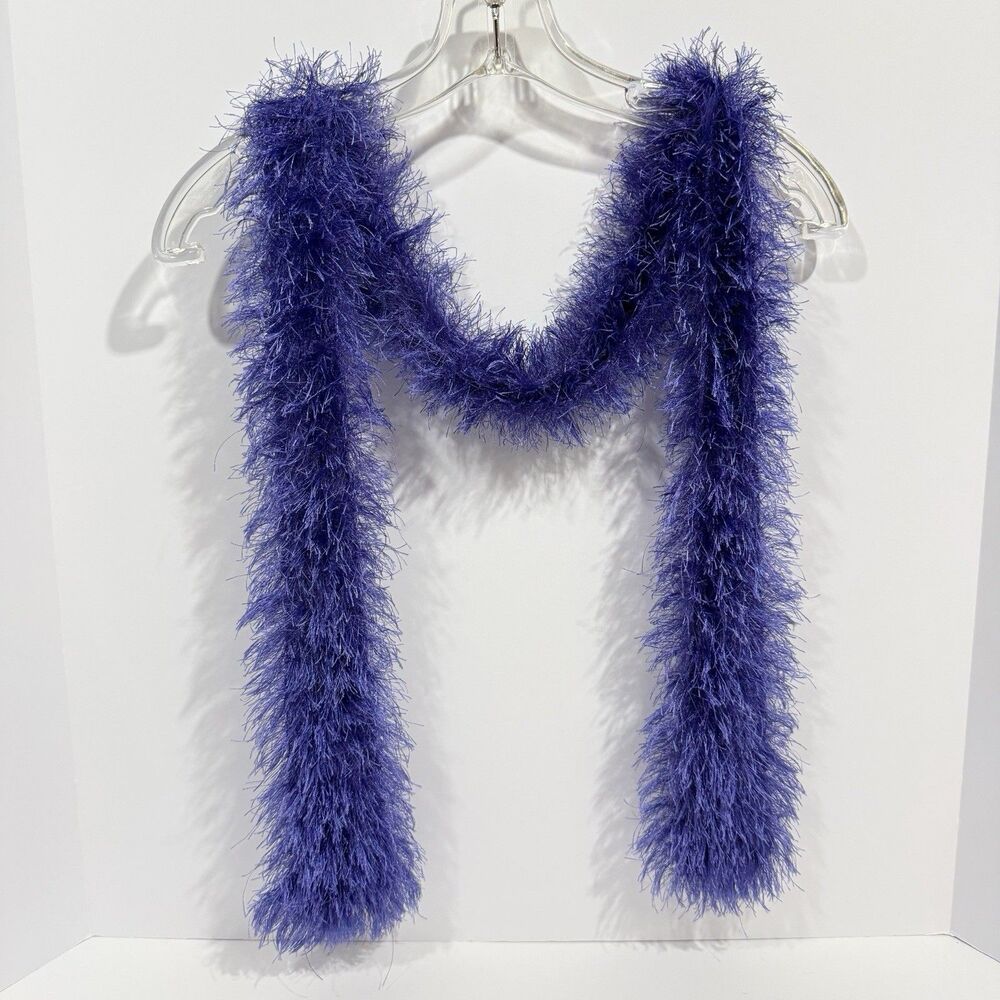 Purple Ostrich Feather Boa Shag Scarf 3”x54" Long Cocktail Costume Accessory - Picture 3 of 9